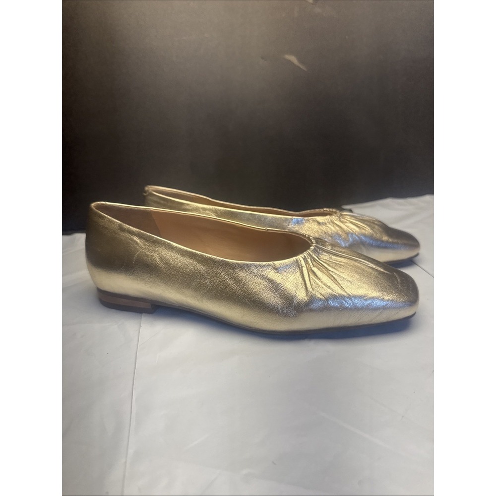 Seychelles Ballet Flats Women 6 Gold Leather The Little Things Square‎ Toe